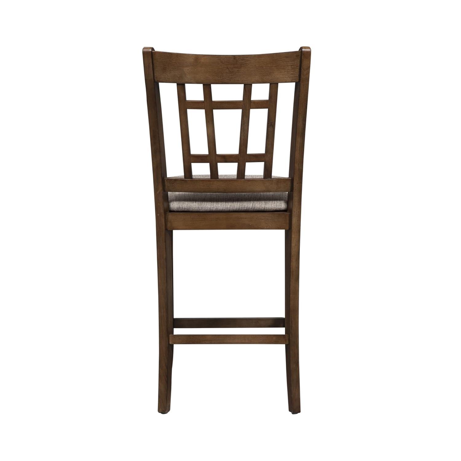 Santa Rosa Medium Brown 24 Inch Lattice Back Counter Chair-Set of 2