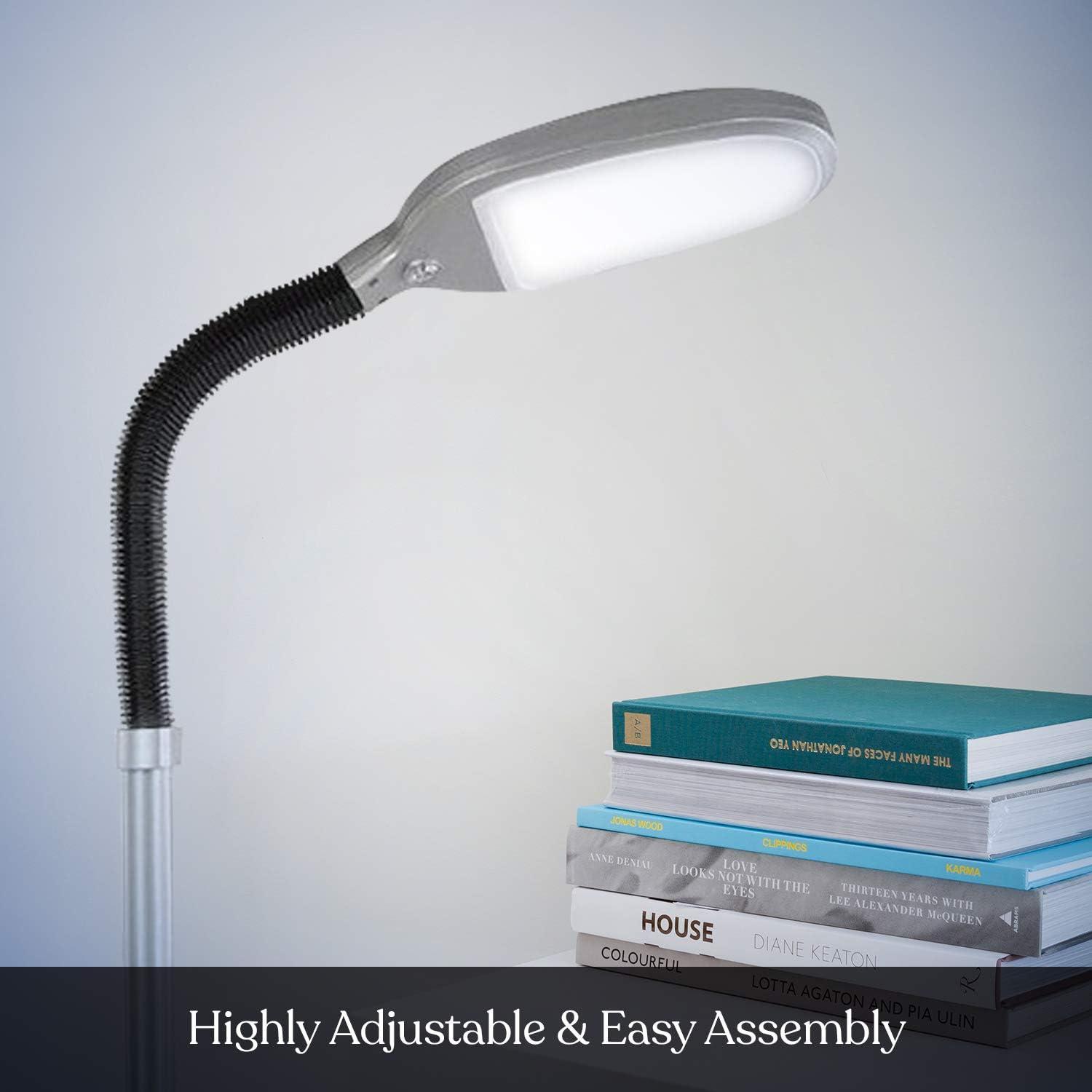 Litespan 53 in. Industrial 1-Light Dimmable LED Floor Lamp with Height Adjustable Gooseneck Head