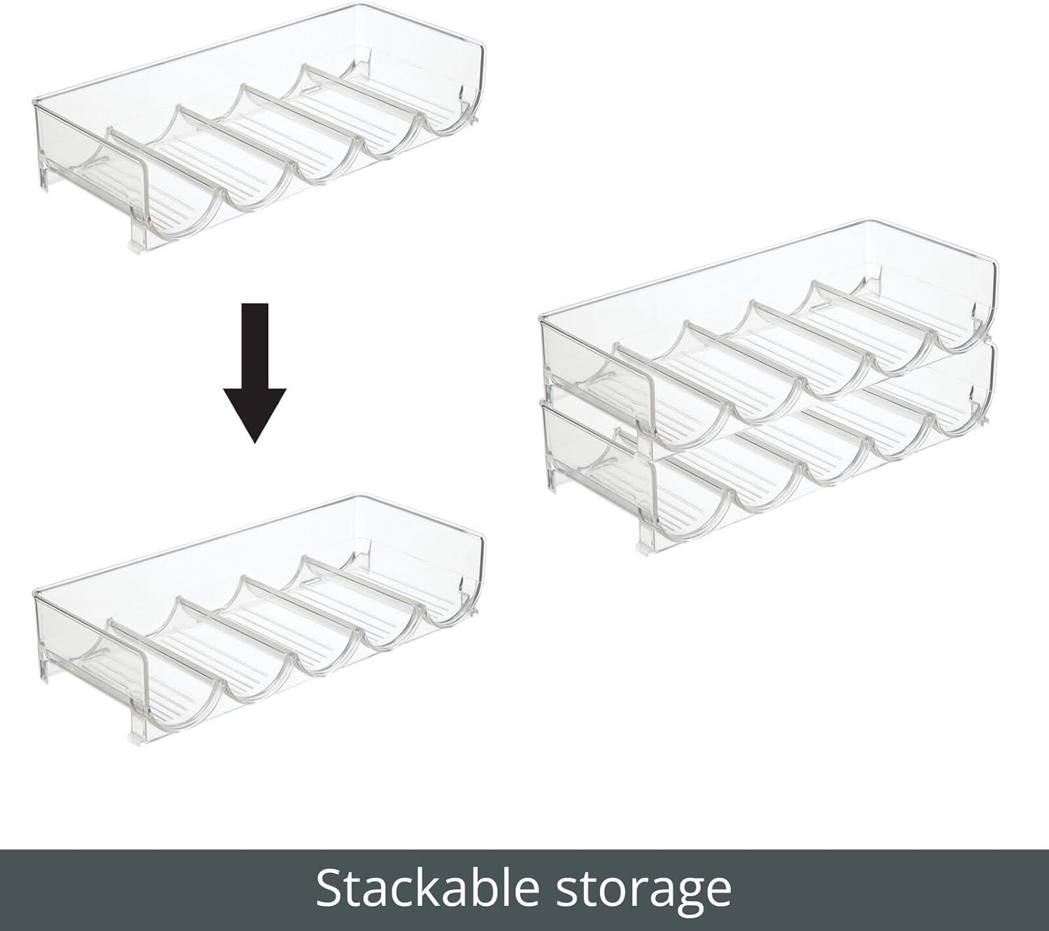 Clear Plastic Stackable Water Bottle and Wine Rack Organizer