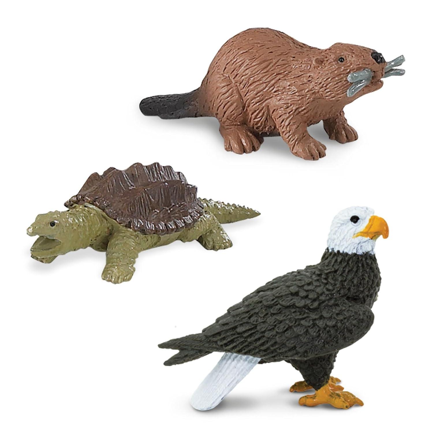 Safari Ltd. River Ecosystem TOOB - Figurines of Bald Eagle, Beaver, Alligator & More - Fun Educational Play Toy for Boys, Girls & Kids Ages 3+