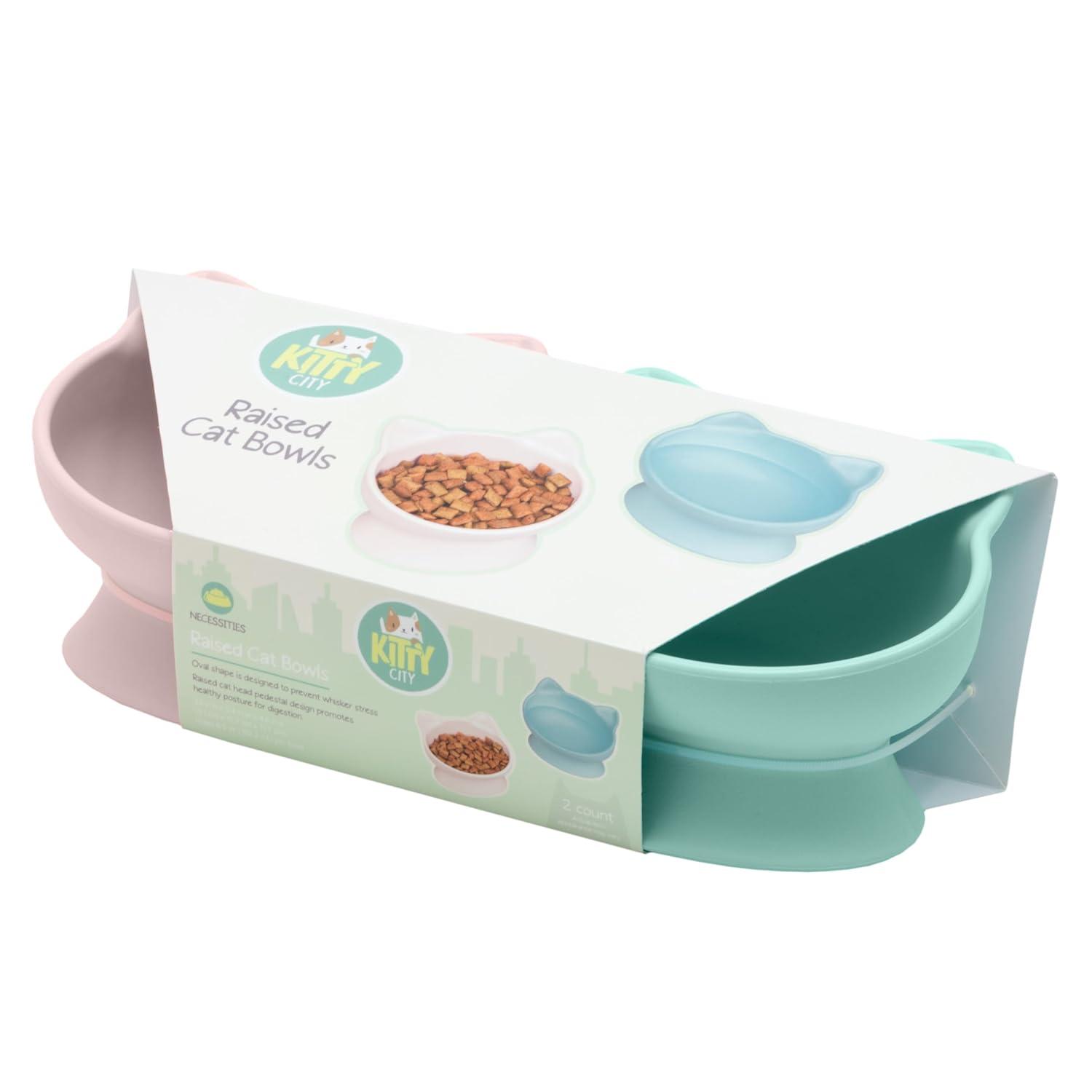 Kitty City Raised Cat Bowls 2pk