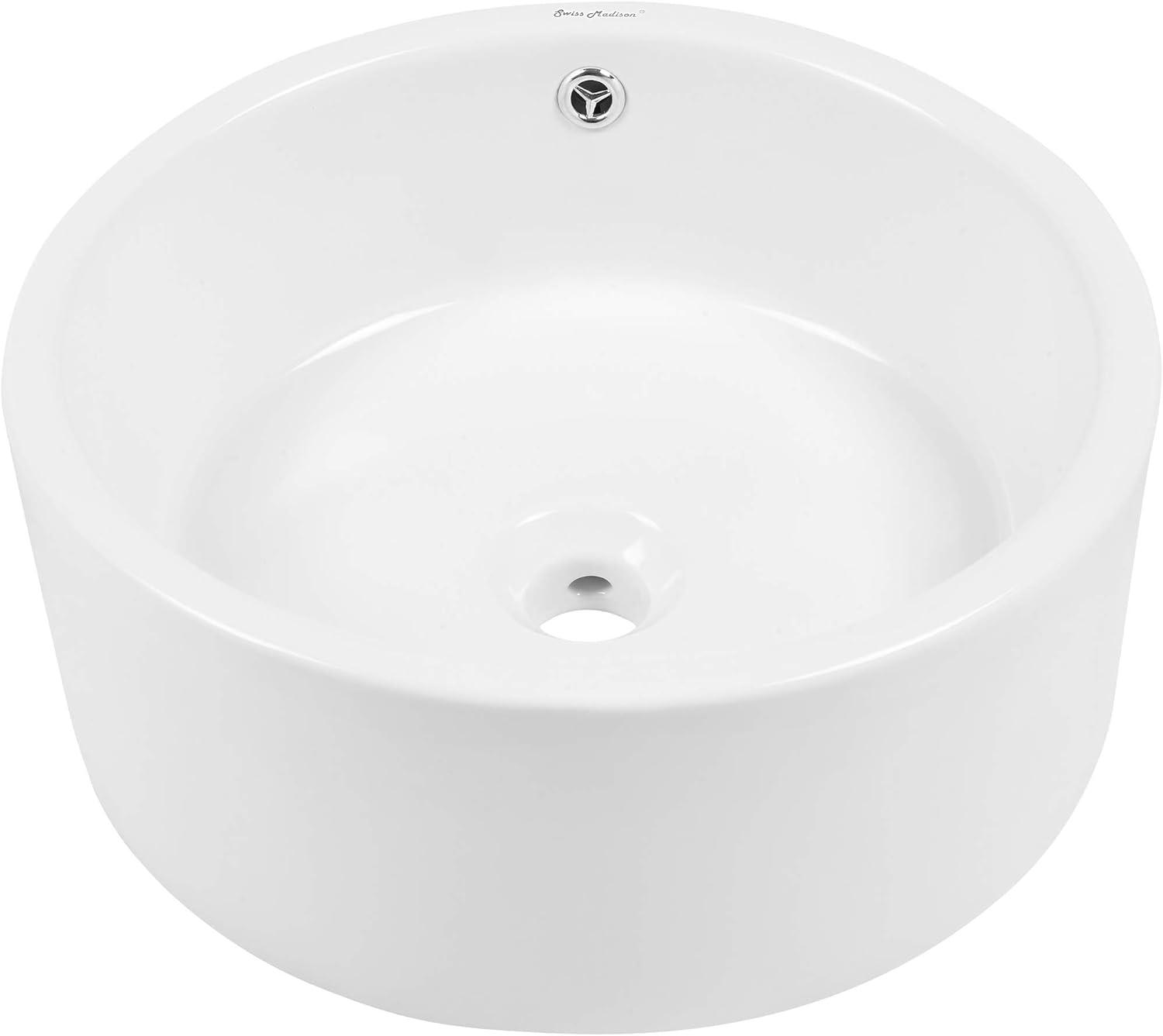 Swiss Madison Monaco Round Ceramic Bathroom Vessel Sink SM-VS252MW