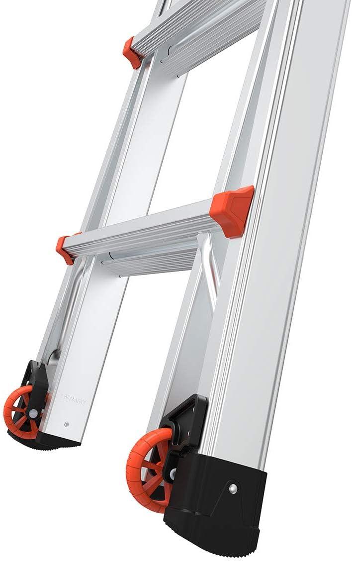 Velocity 22 Ft Aluminum Multi-Position Ladder with Wheels