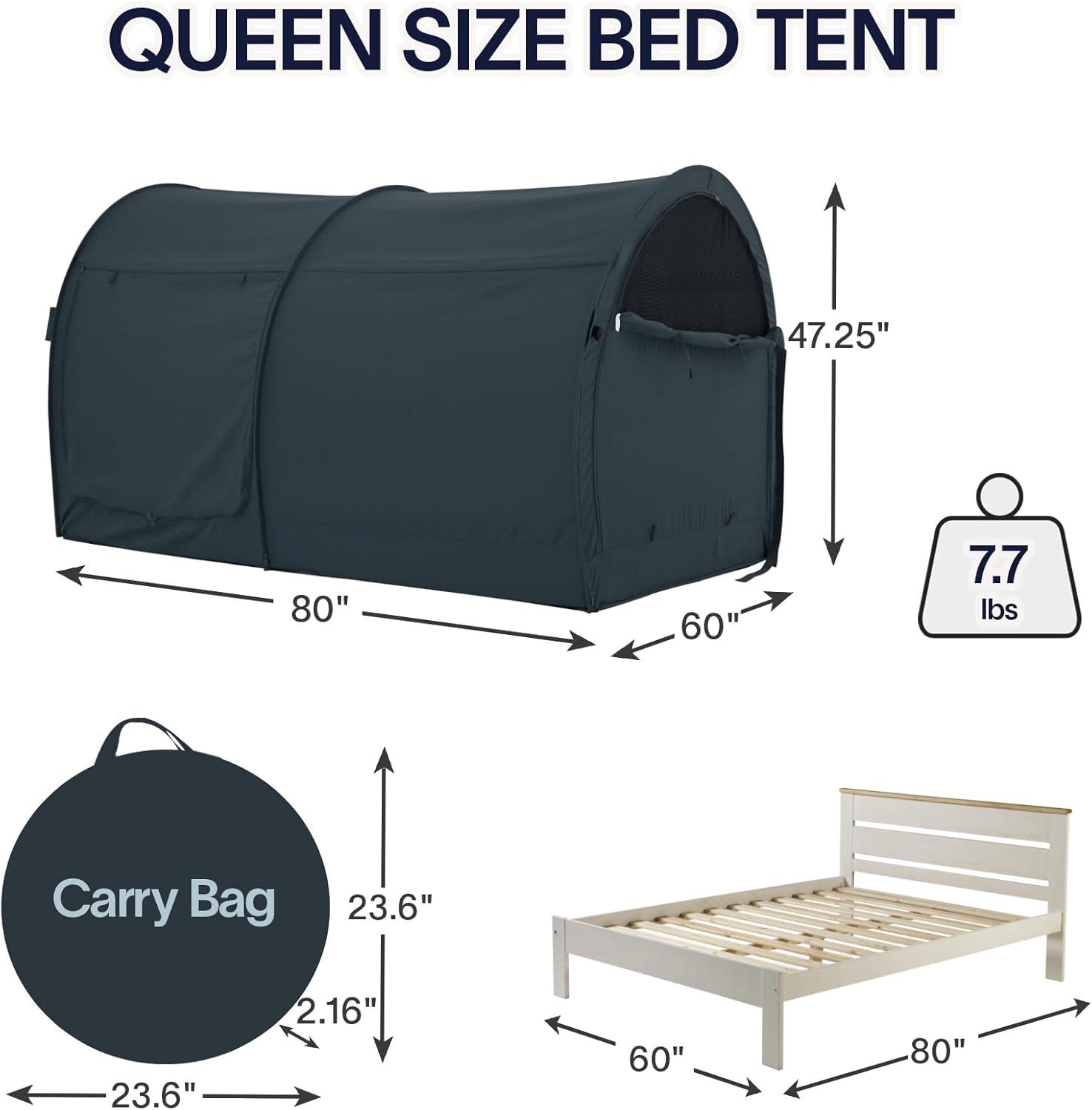 Bed Tent Dream Tents Bed Canopy Shelter Cabin Indoor Privacy Warm Breathable Pop Up Twin Size for Kids and Adult Patent Pending(Mattress Not Included)