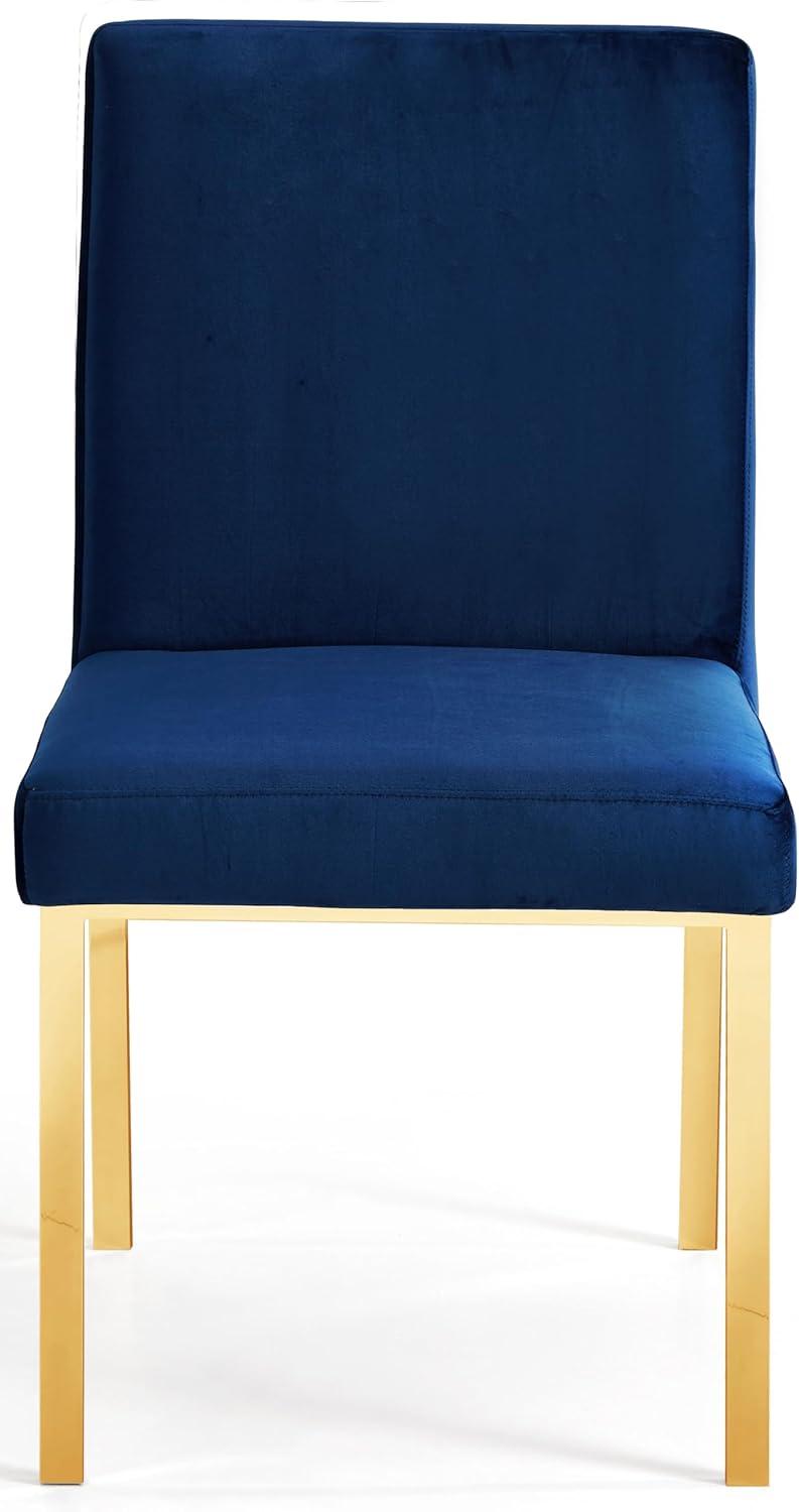 Opal Navy Blue Velvet & Gold Metal Dining Chair