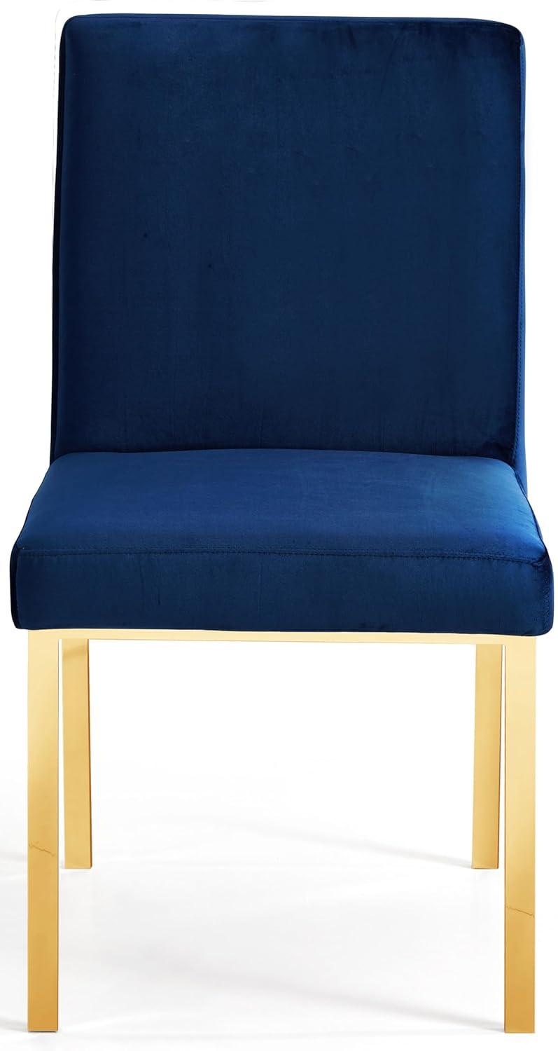 Opal Navy Blue Velvet & Gold Metal Dining Chair