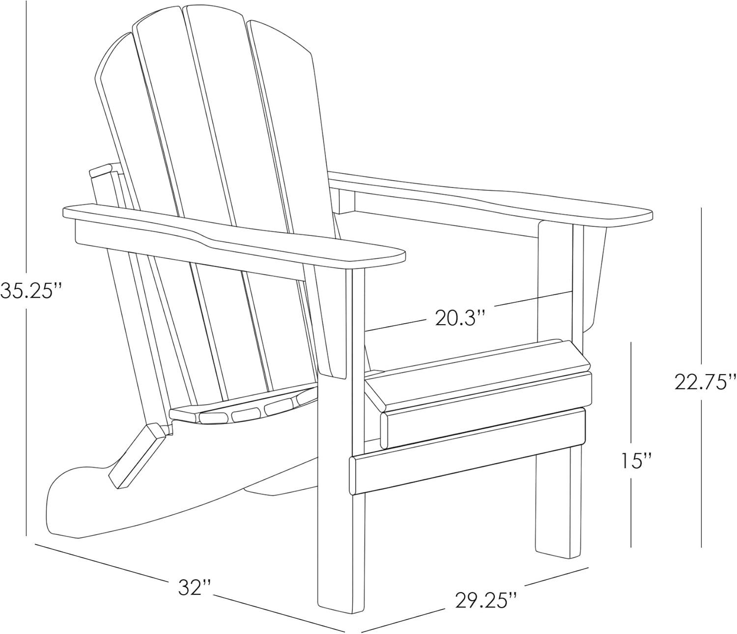 Lime Green HDPE Folding Adirondack Patio Chair