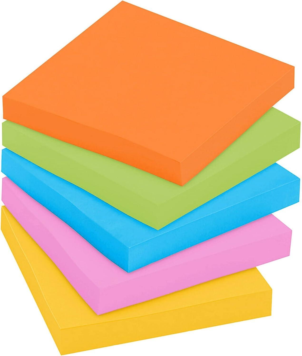 Post-it® Super Sticky Notes, 3 in x 3 in, Energy Boost Collection, 5 Pads/Pack