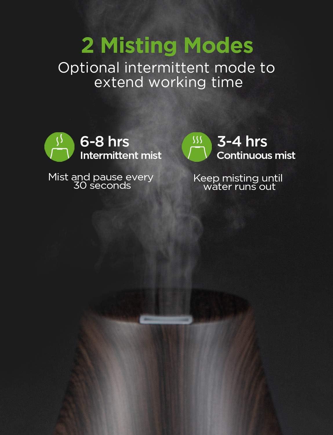 InnoGear Upgraded Aromatherapy Essential Oil Diffuser,Ultrasonic Diffusers Cool Mist Humidifier with 7 Colors LED Lights and Waterless Auto Shut-off for Home Office Bedroom Room( Latest Model)