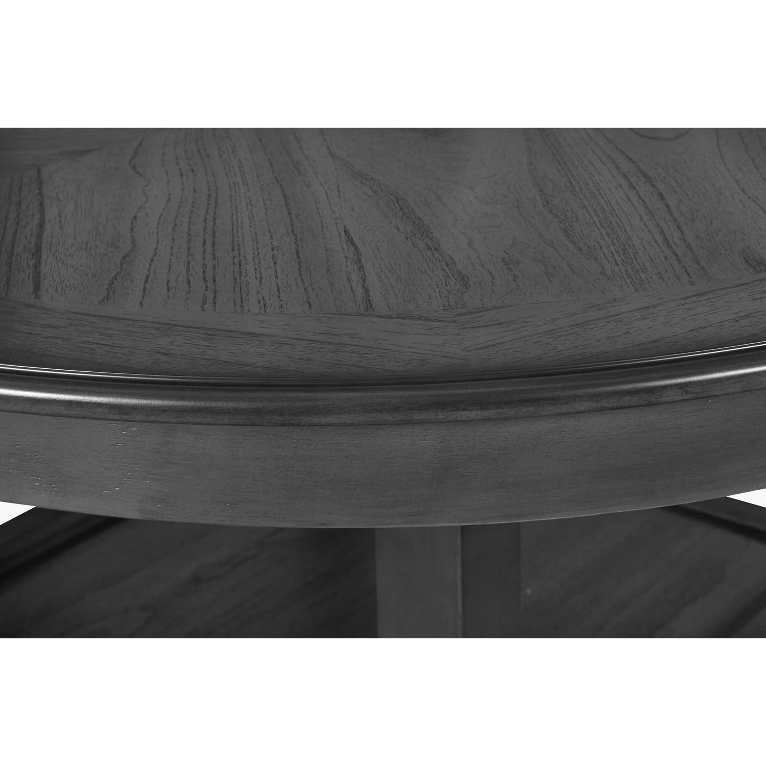 New Classic Furniture Gia 5-Piece Wood Round Counter Dining Set, 1 Counter Dining Table And 4 Chairs, 42 Inch, Gray