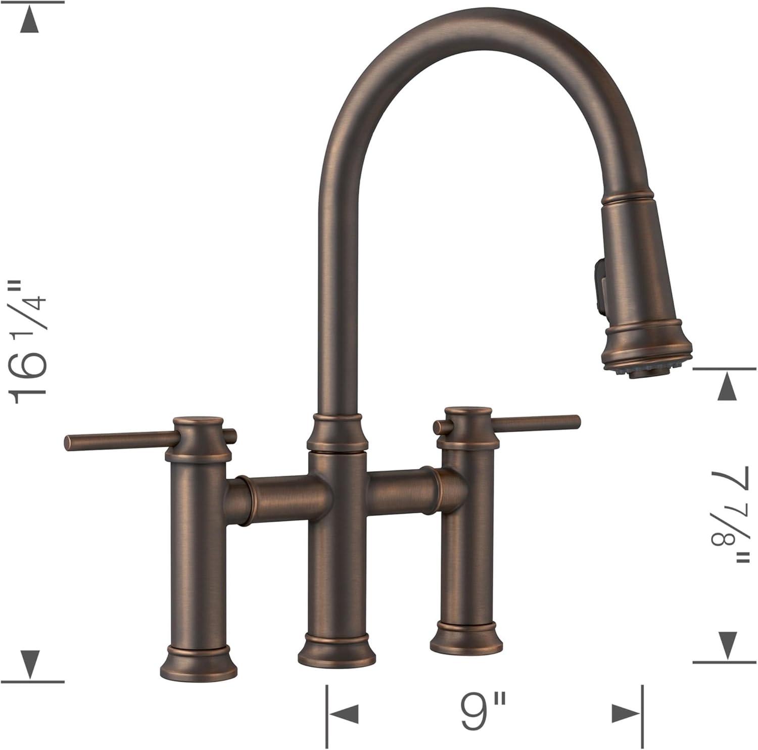 Empressa Pull Down Dual Spray Bridge Faucet