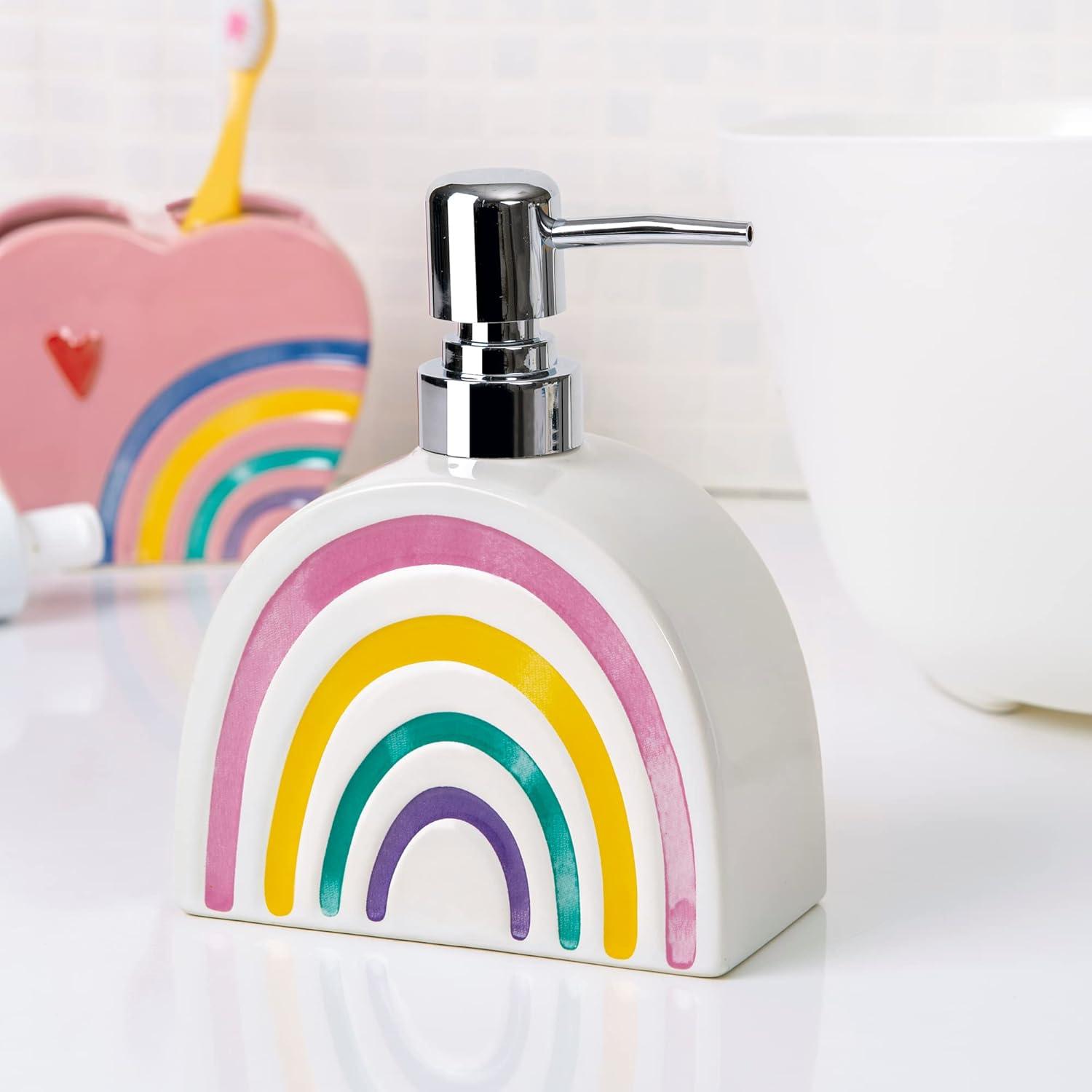 CodYinFI Rainbow 4-Piece Ceramic Bathoom Accessory Set