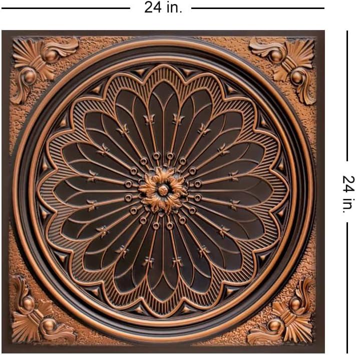 Rose Window 2 Ft. X 2 Ft. Drop-In Or Glue-Up PVC Ceiling Tile