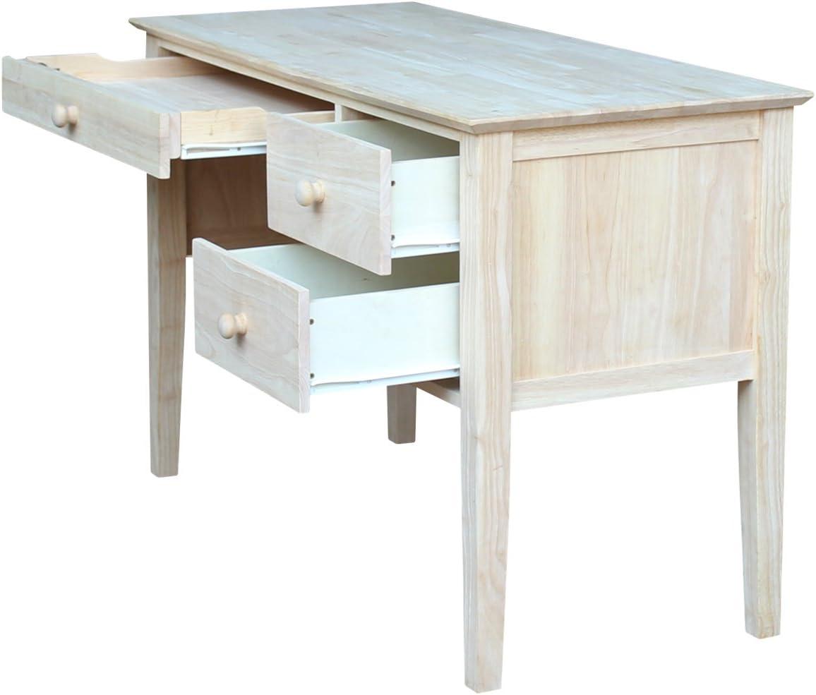 Computer Desk International Concepts: Unfinished Parawood, Brooklyn Style, Writing Desk with Drawer
