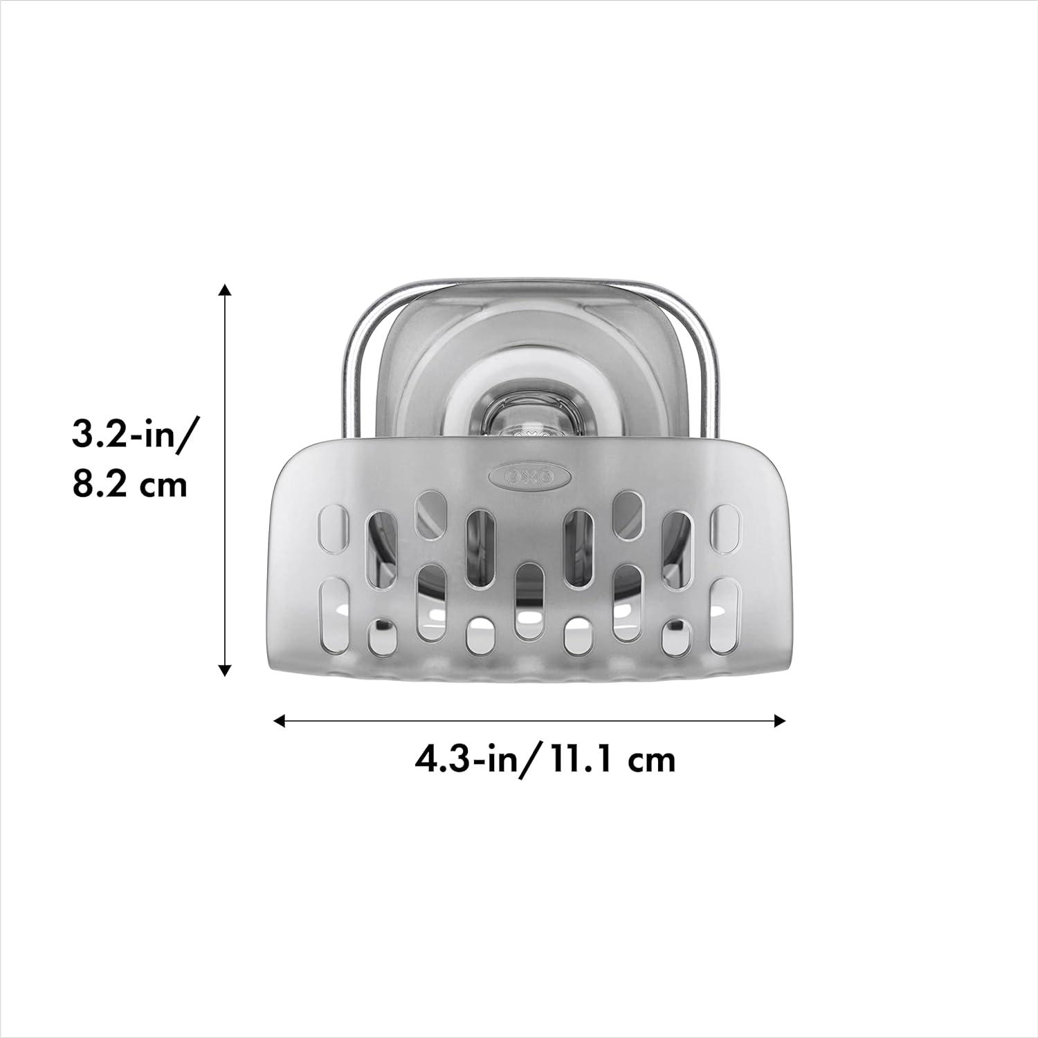 Silver Metal Suction Mount Sponge Holder for Kitchen