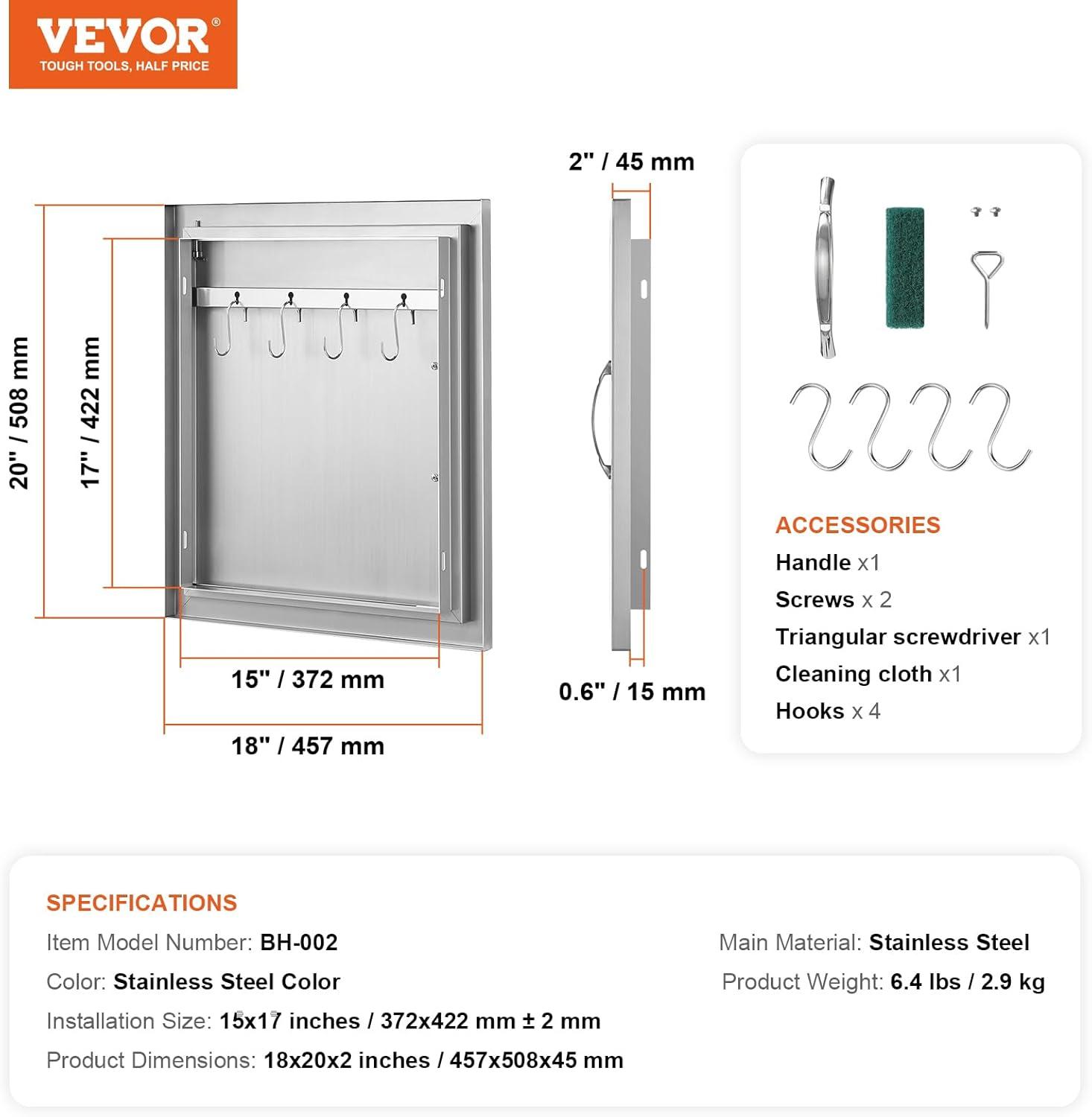 18x20 Inch Stainless Steel Outdoor Kitchen Access Door