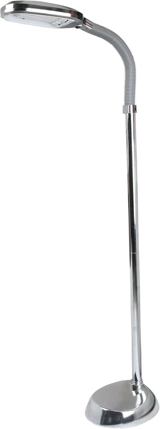 Adjustable Chrome Finish Arc Floor Lamp with Touch Control