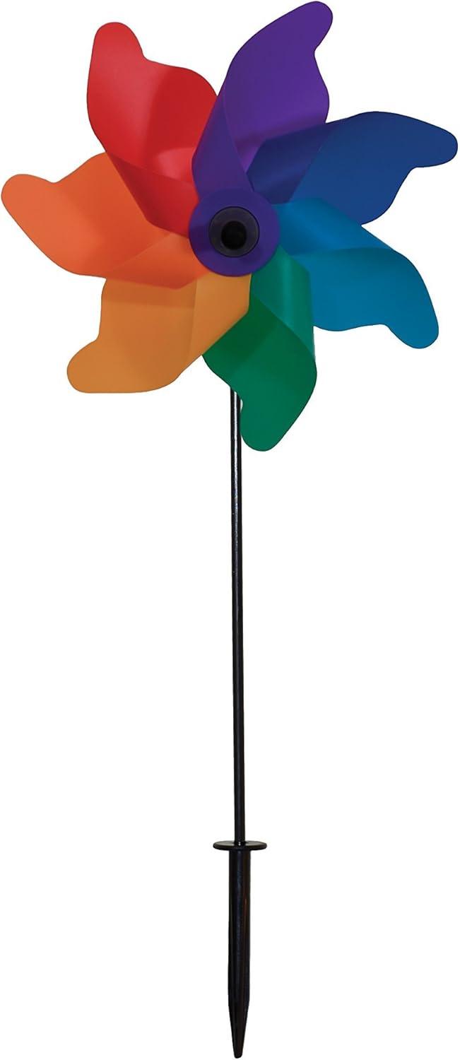 12-Inch Rainbow Polypropylene Petal Pinwheel Spinner