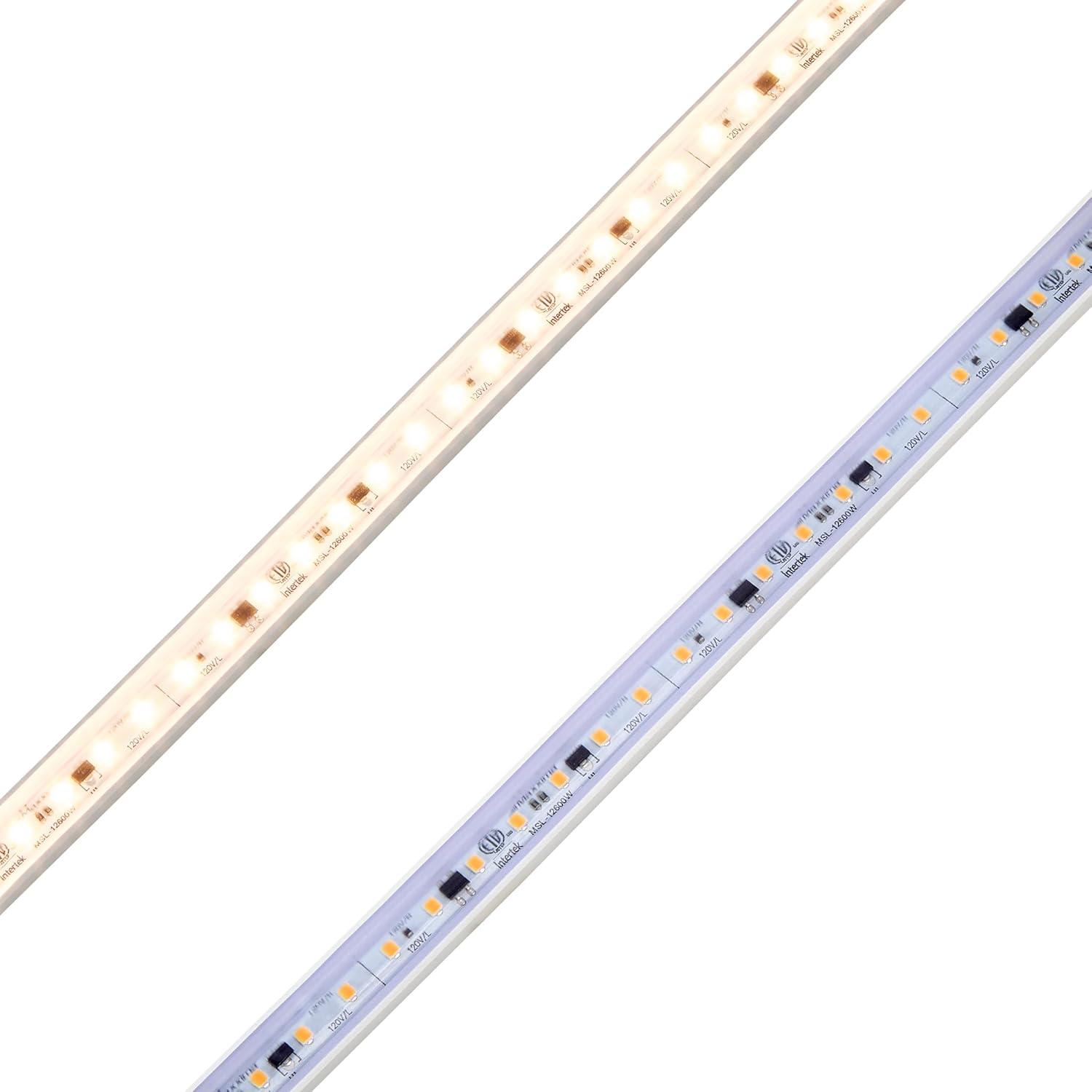 Maxxima 36 in. LED Under Cabinet Strip Light, Hardwired, 1380 Lumens, 3000K Warm White, 120V White Cove Light