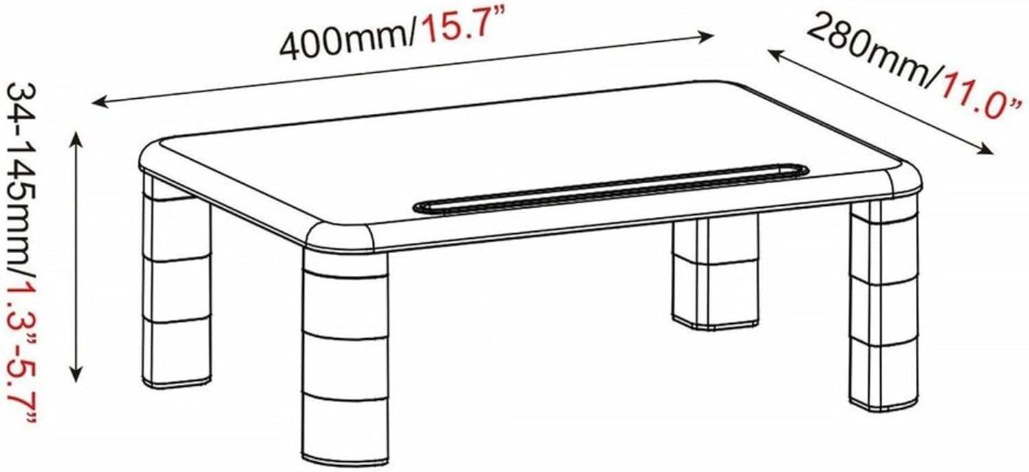 Lorell, LLR99991, Adjustable Monitor Riser, 1 Each, Black