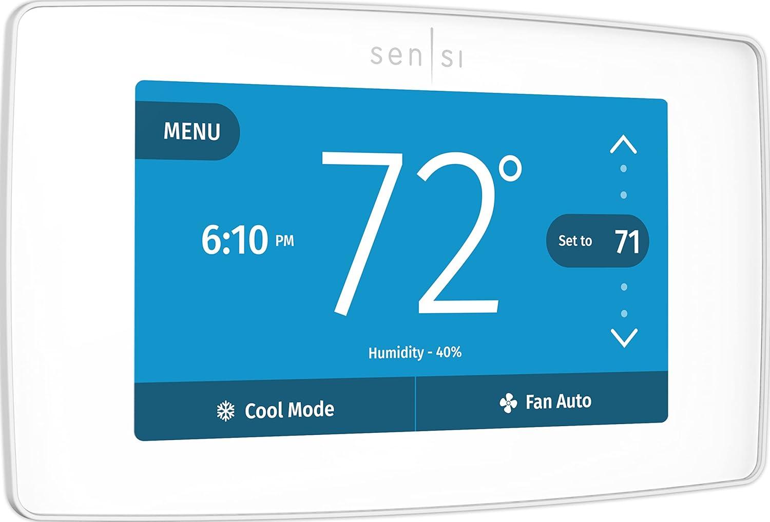 White Wi-Fi Smart Thermostat with Touchscreen Display