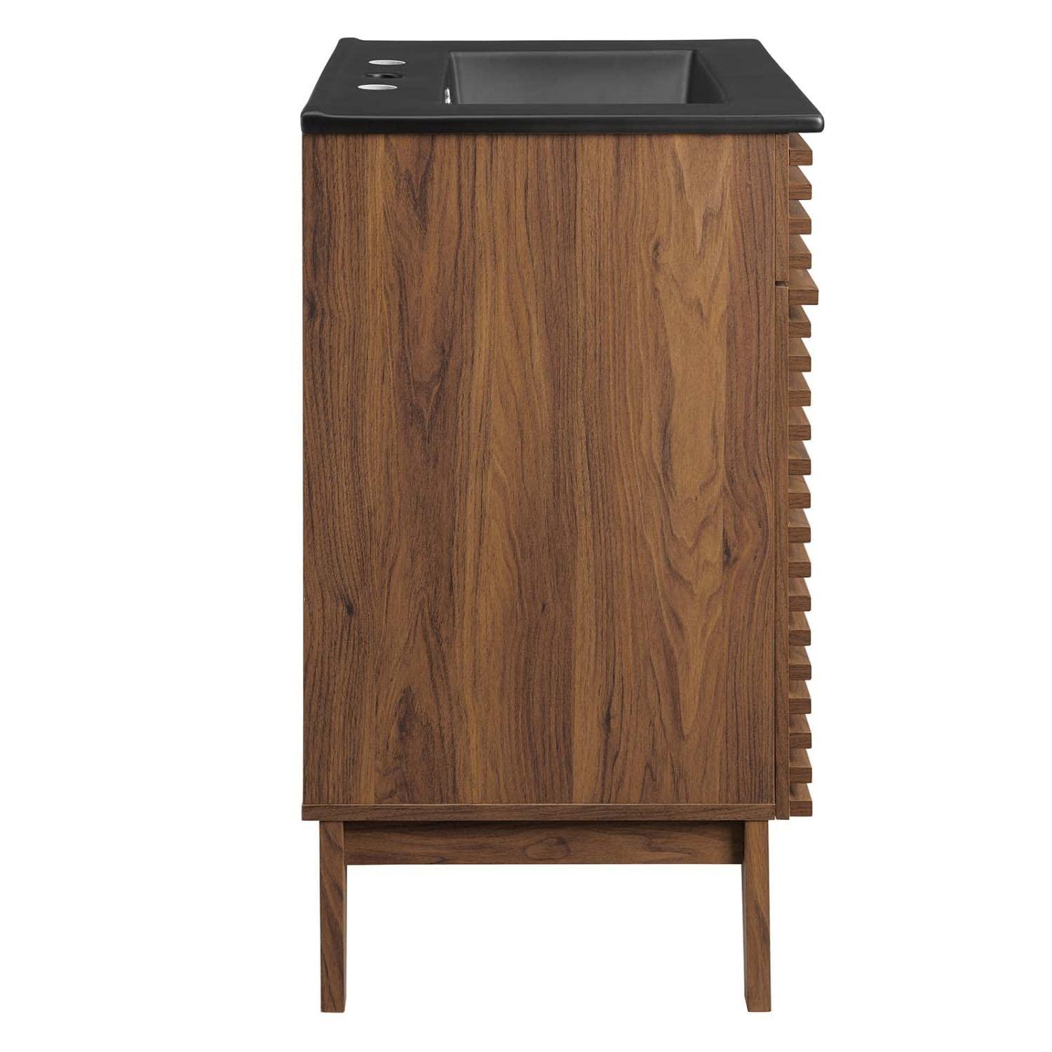 Modway Render 24" Modern Wood Bathroom Vanity in Walnut/Black