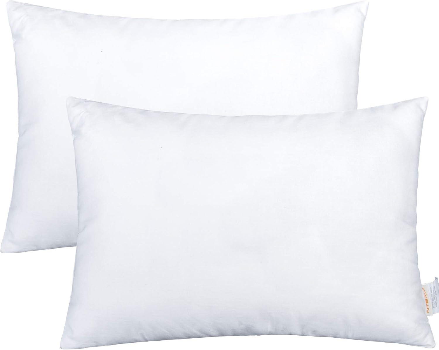 Ntbay 2 Pack Microfiber Toddler Pillowcases, Ultra Soft Travel Pillow Covers with Zipper Closure, 13" x 18", White