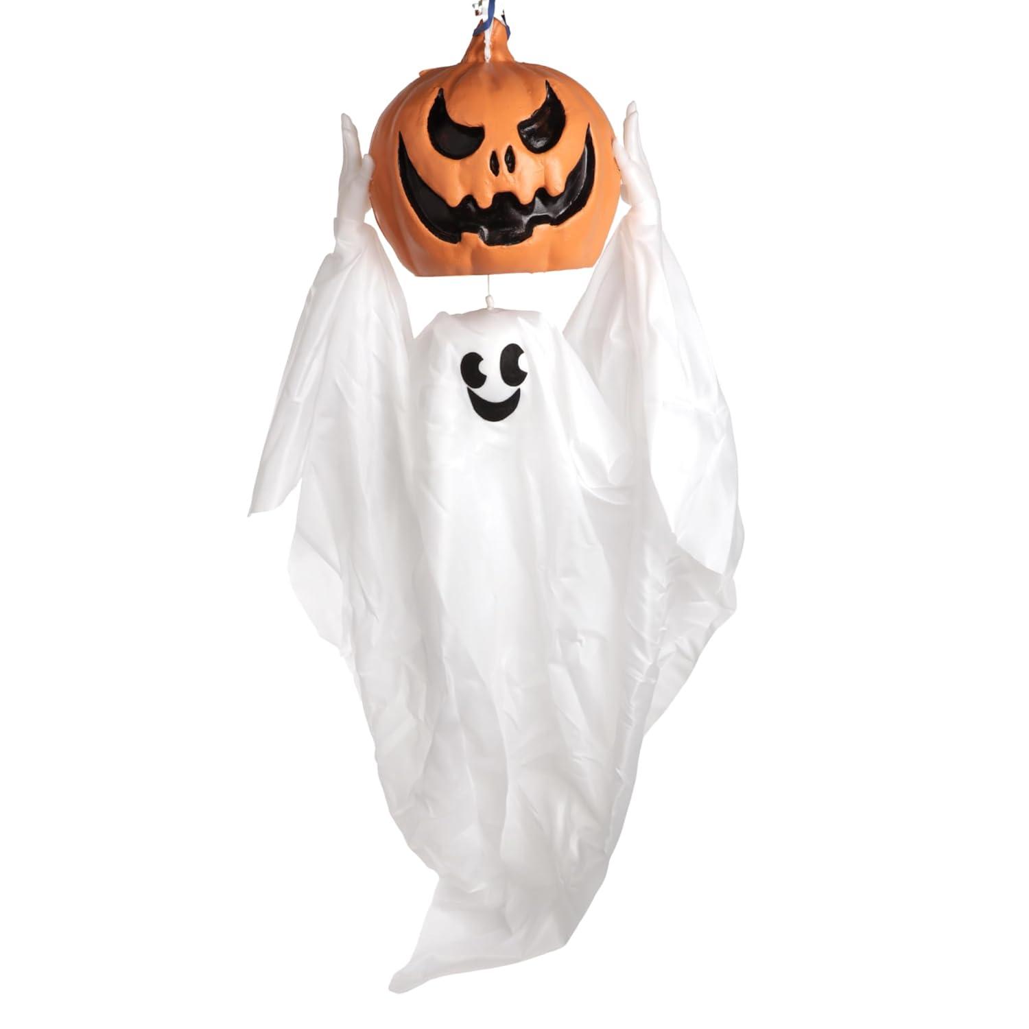 Sunstar 35-inch Ghost and Jack-O-Lantern Animated Hanging Decoration