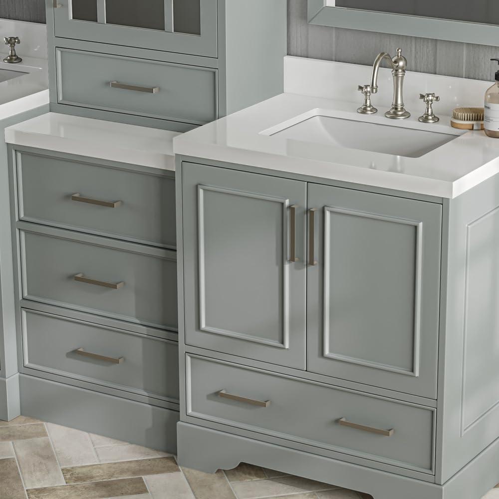 Ariel Stafford 85 in Double Sink Vanity Set in Espresso