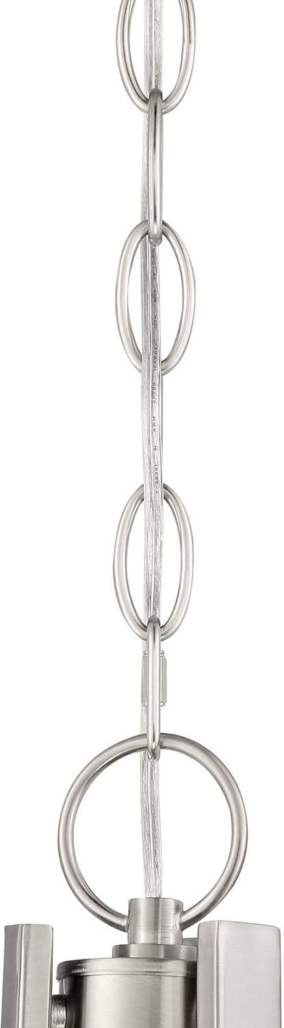 Regency Hill Mallot Brushed Nickel Pendant Chandelier 20" Wide Industrial Champagne Glass Bowl Shade 4-Light Fixture for Dining Room Kitchen Island