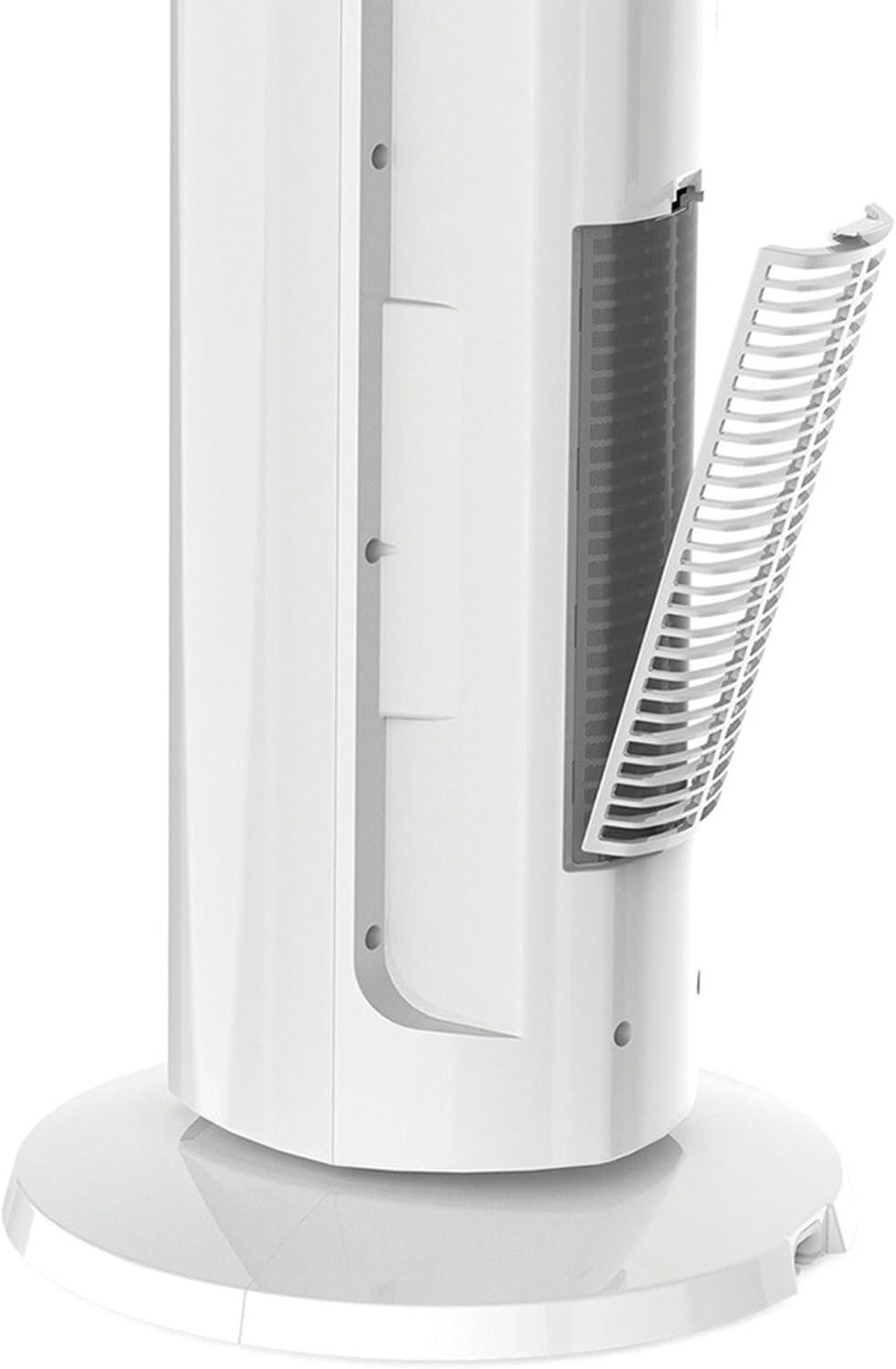 Lasko LKO-FH500 4-Speed Quiet Bladeless Multi Function Remote Control All Season Control Tower Fan & Space Heater w/ 3 Heat Settings, White (2 Pack)