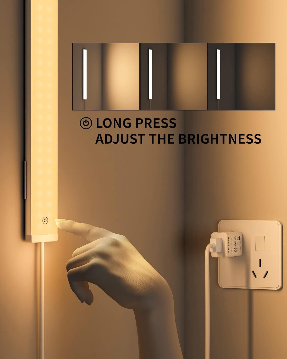 ASOKO Dimmable LED Cabinet Lighting with Touch Activated, LED Closet Light Bar for Kitchen, Shelf and Showcase Lighting, DC5V UL Listed Plug, USB Powered (Cold White 6000K, 12 INCH)