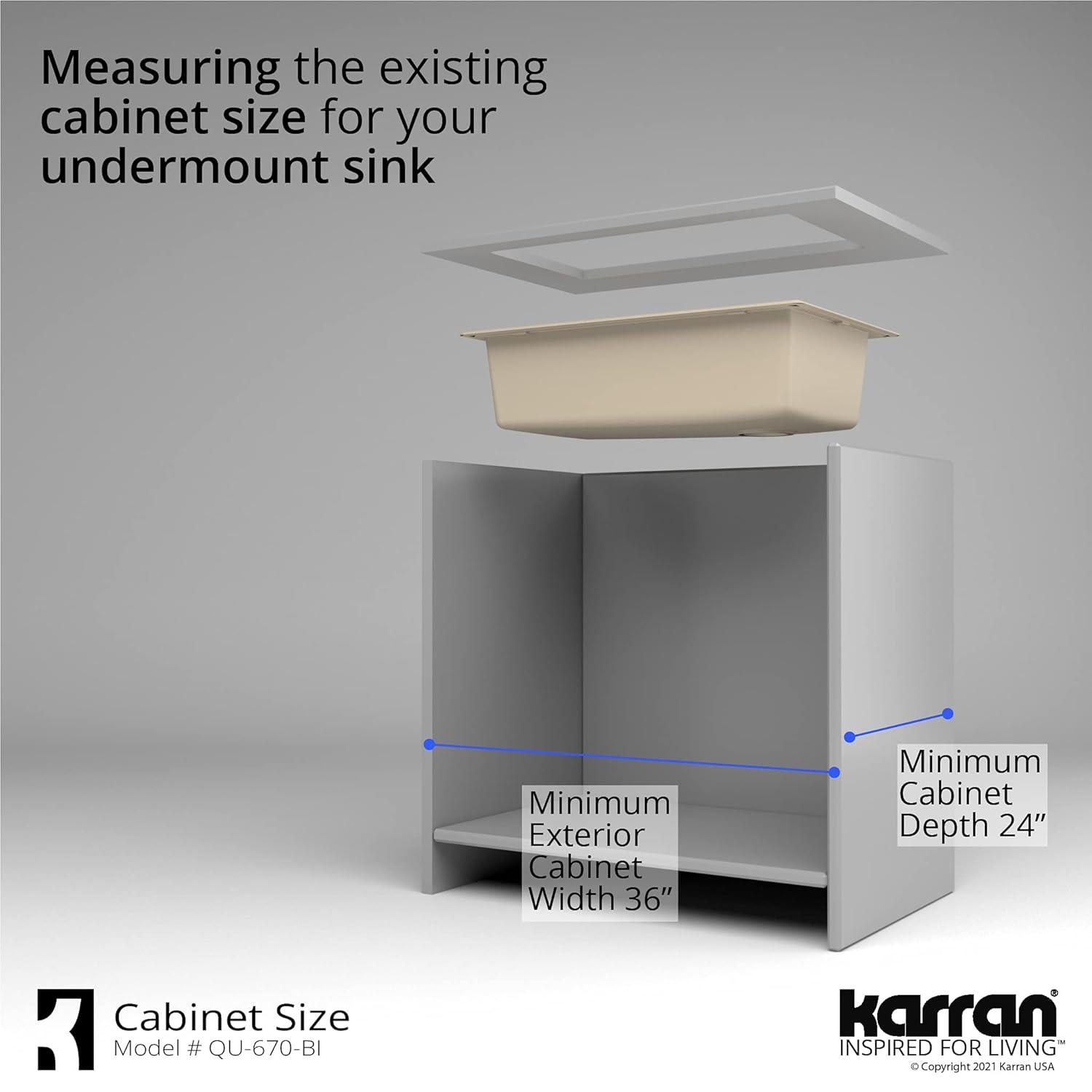 Karran Undermount Quartz Composite 31-3/4'' X 19-1/4'' Single Bowl Kitchen Sink