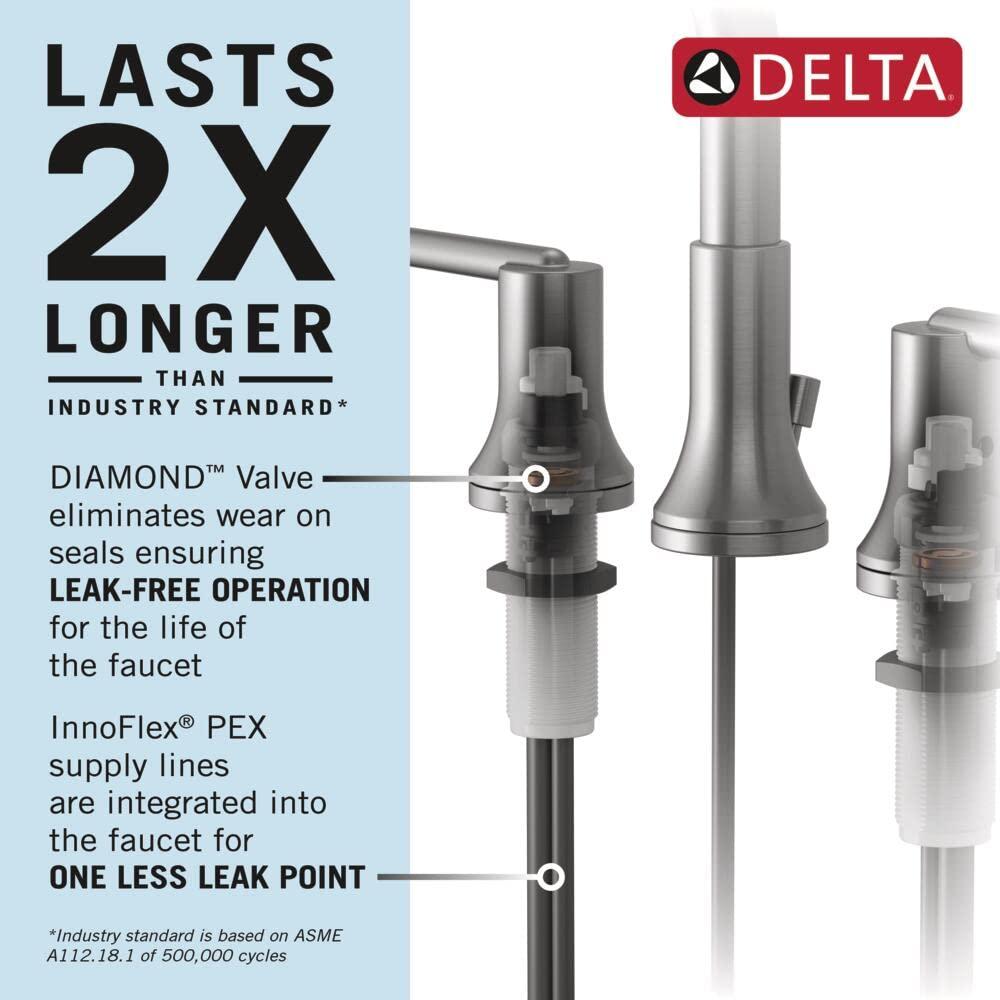 Stryke Widespread Bathroom Faucet with Drain Assembly and DIAMOND™ Seal Technology