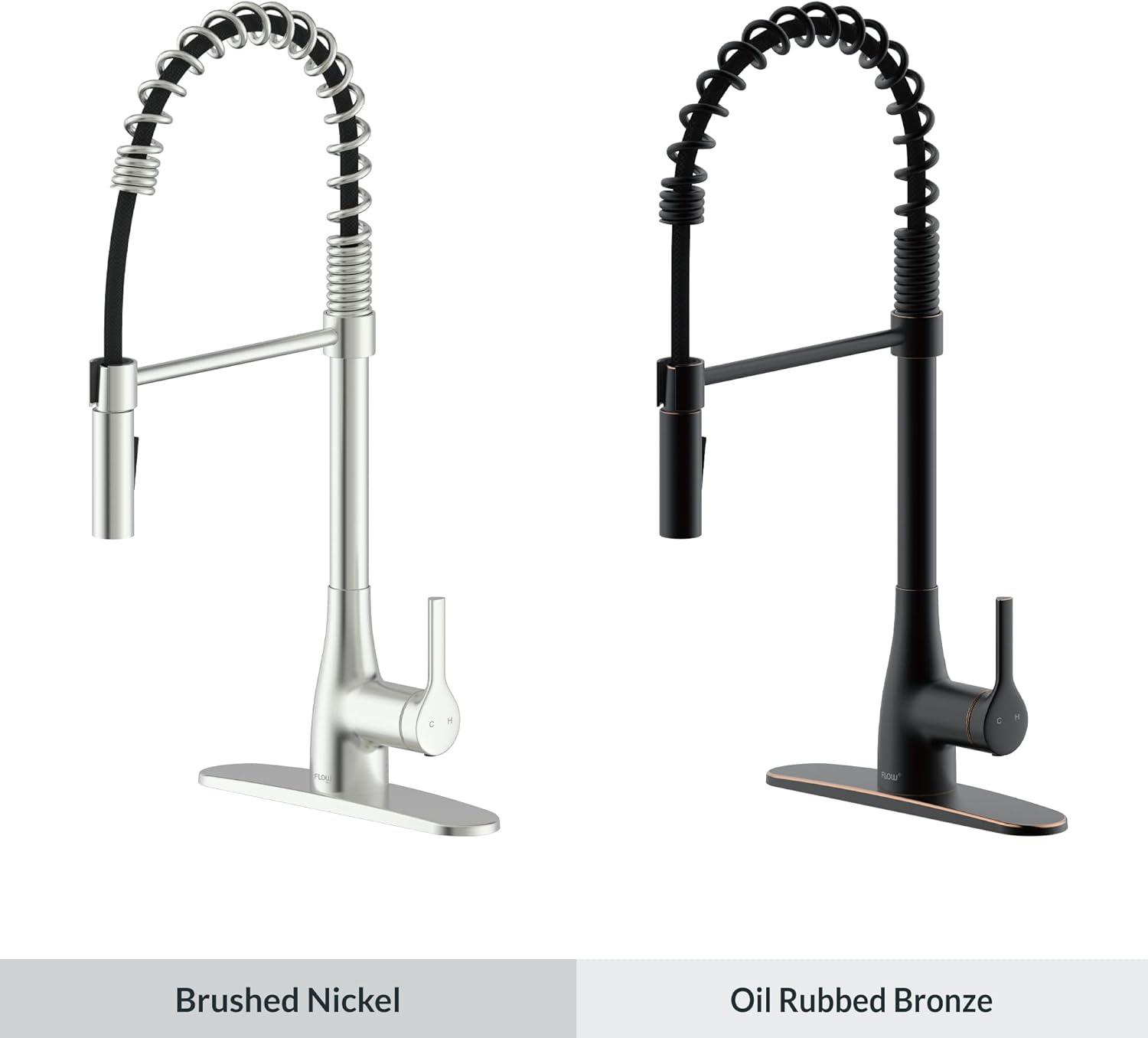 Oil Rubbed Bronze Spring Neck Pull Down Kitchen Faucet