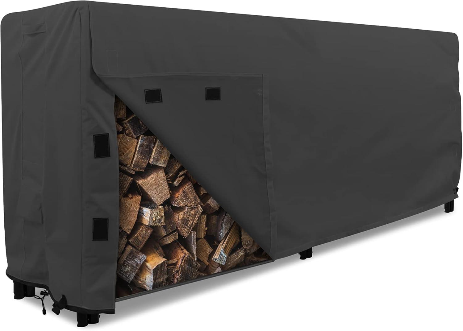 KHOMO GEAR - Heavy Duty Log Rack Cover - 8 Feet - Sahara Series - Black