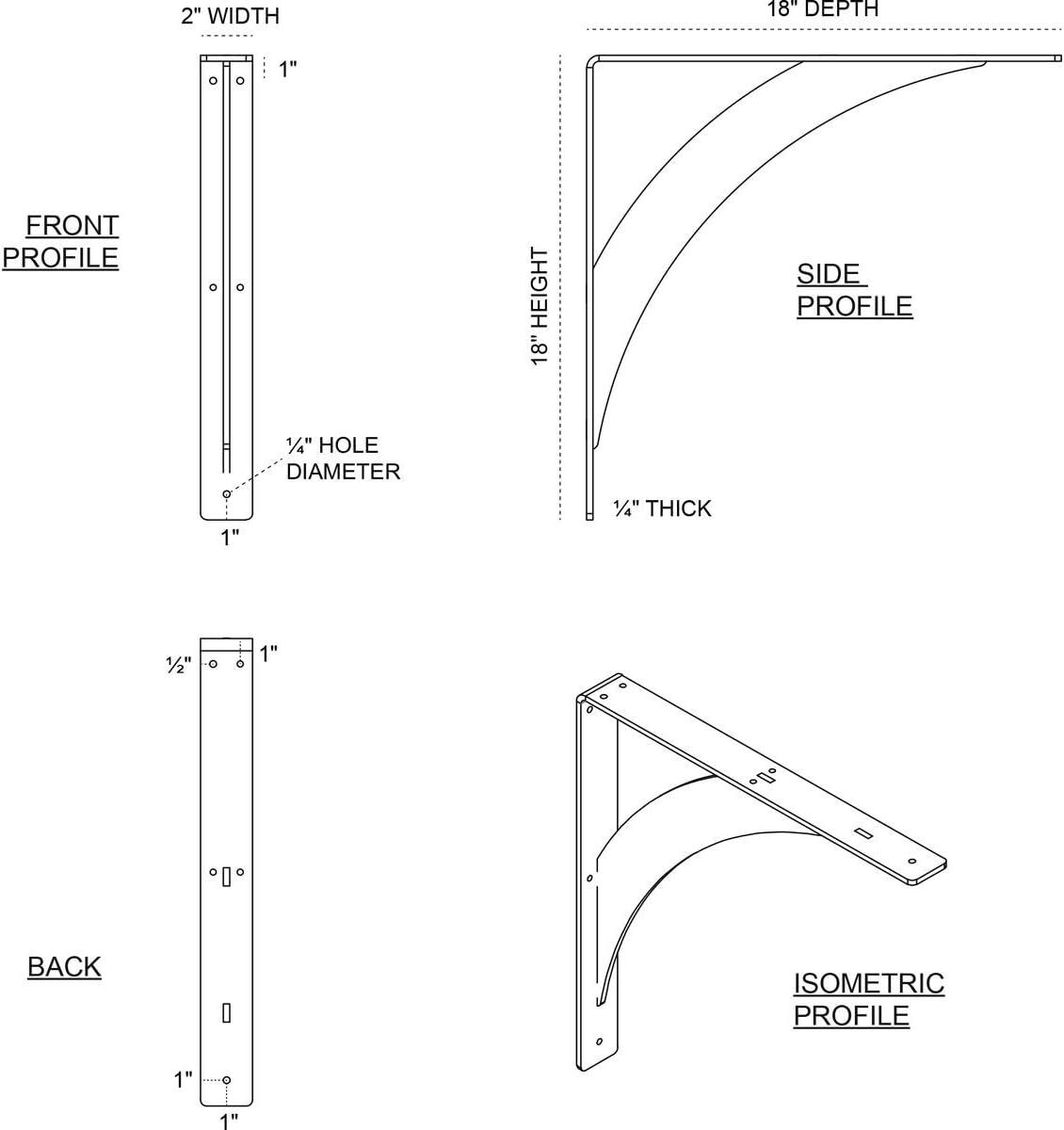 Legacy H 2'' W D Metal Bracket / Corbel