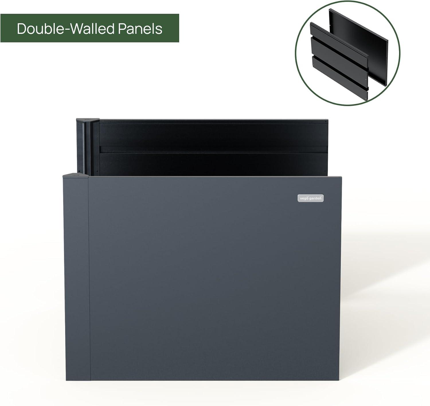 Vego Garden Modern 32" Tall Metal Outdoor Long Planter Box