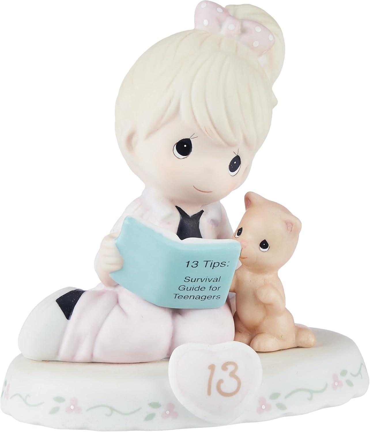 Blonde Girl with Cat Porcelain Figurine, 3.94"