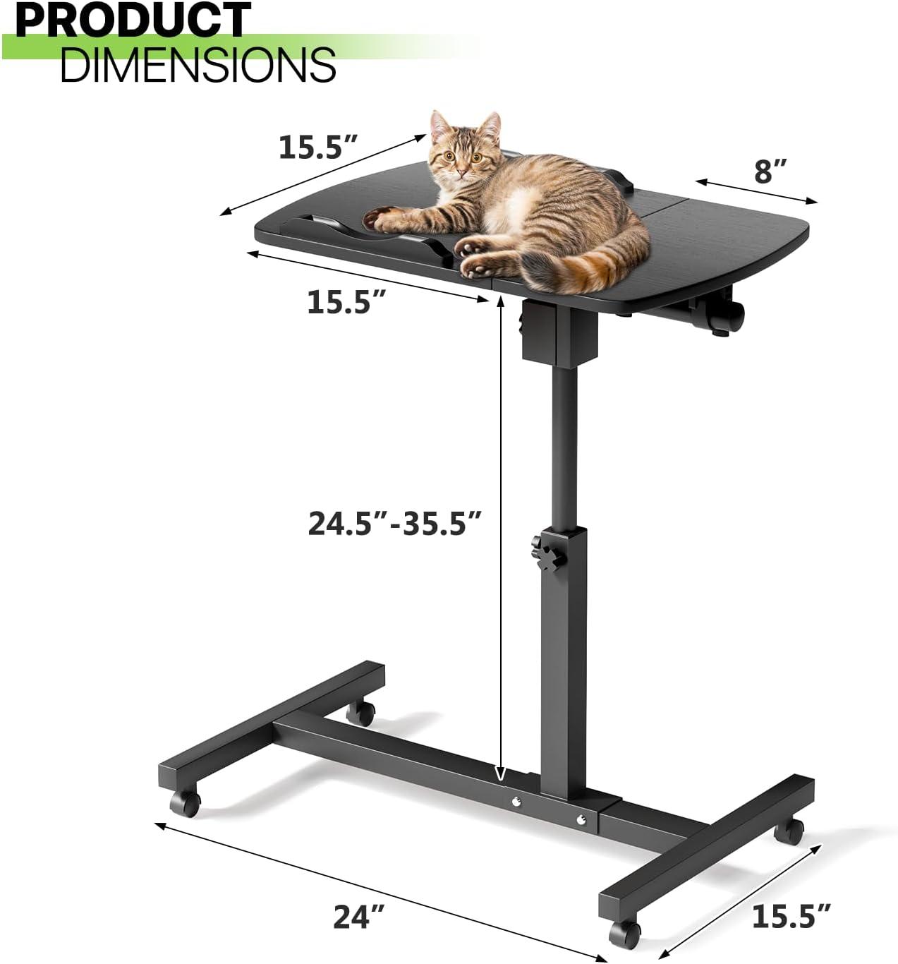 Bring Home Furniture Lifting Computer Desk, Multifunctional Standing Table, Laptop Cart with Mouse Pad for Small Spaces