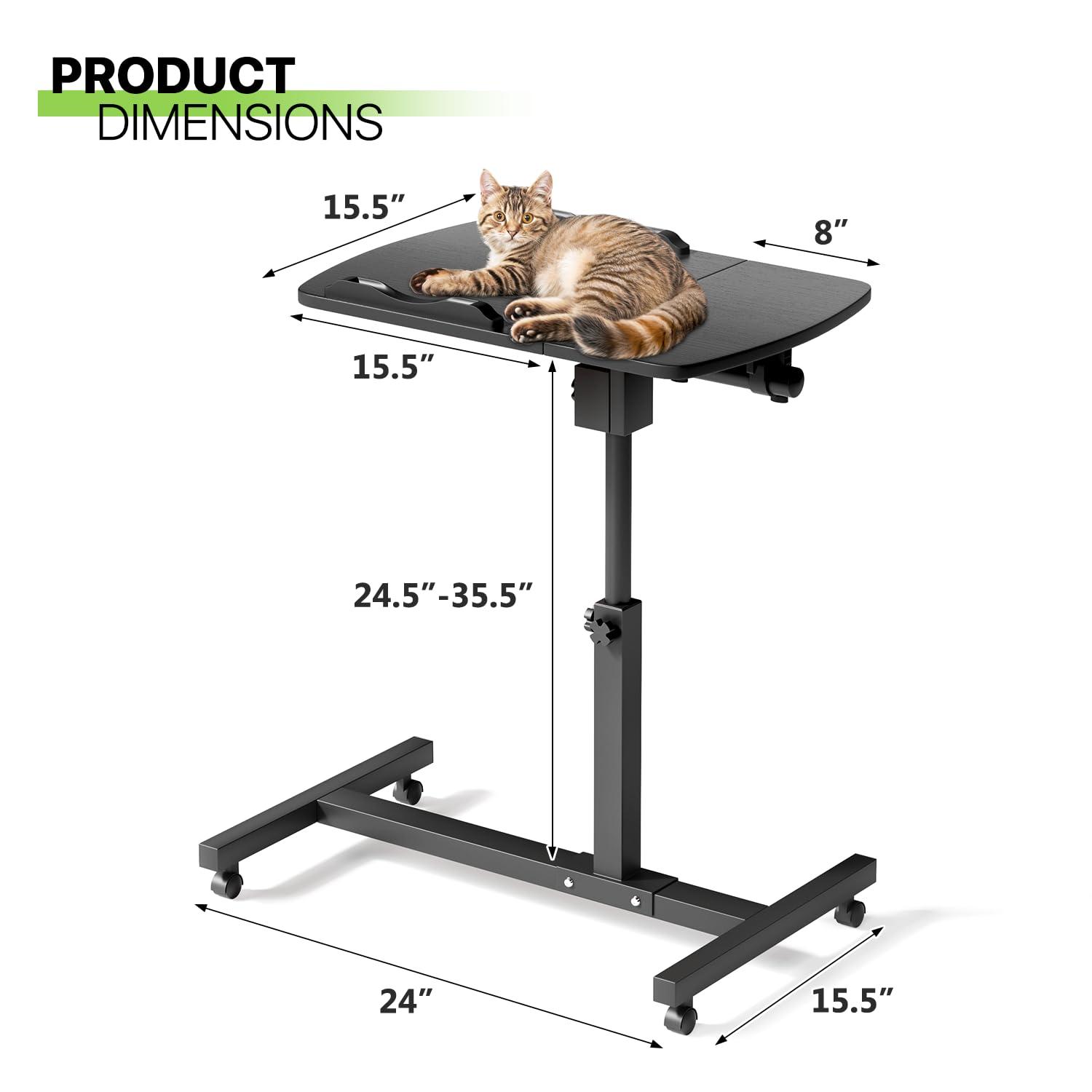 Bring Home Furniture Lifting Computer Desk, Multifunctional Standing Table, Laptop Cart with Mouse Pad for Small Spaces