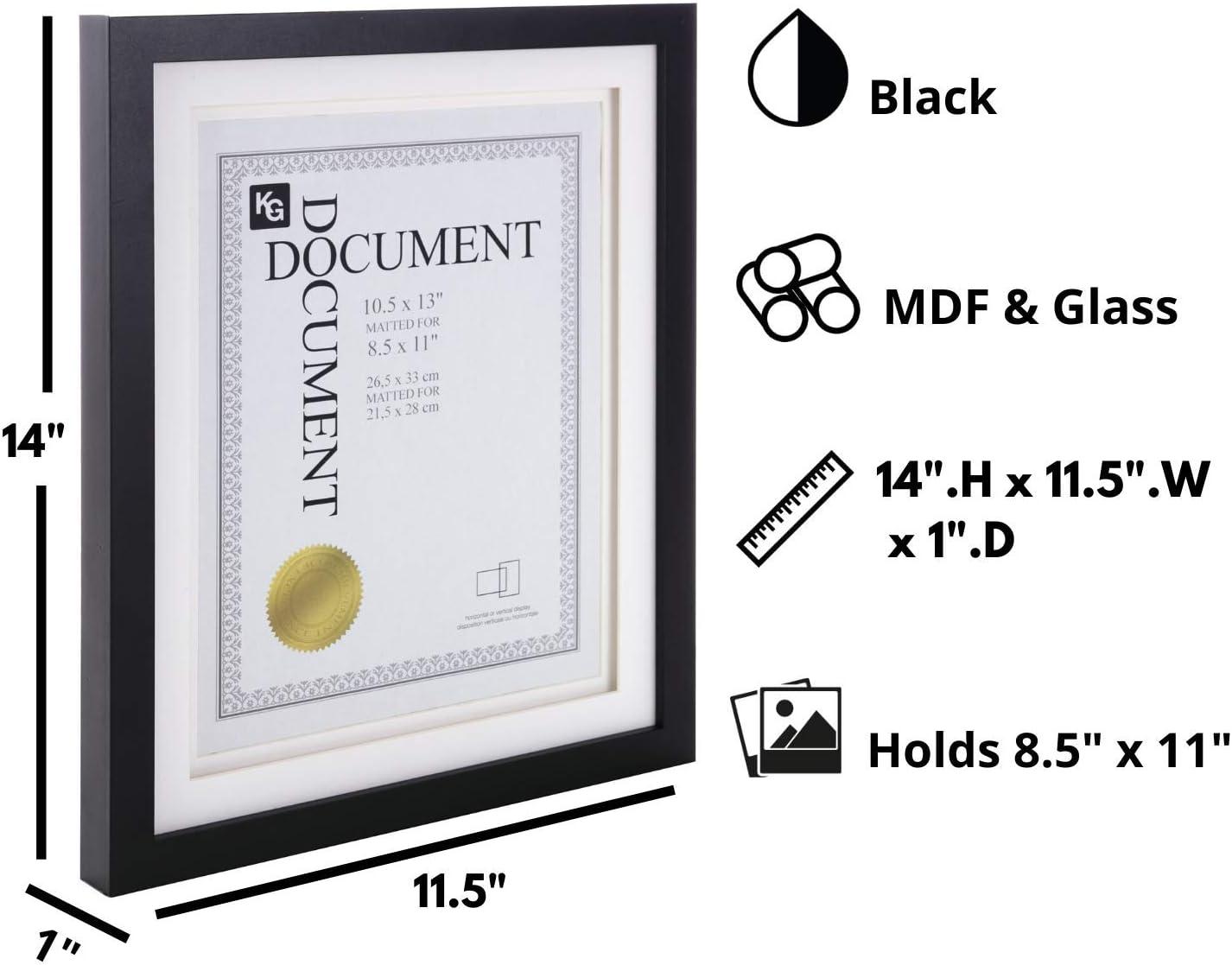 Black Manufactured Wood Double Mat Frame 10.5" x 13"