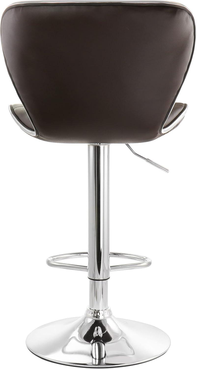 Elama 2 Piece Adjustable Faux Leather Bar Stool Set