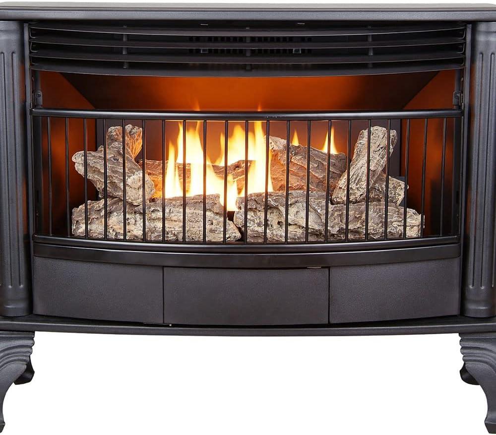 ProCom Vent less Dual Fuel Gas Stove - 25,000 BTU, T-Stat Control, Black Finish - Model# QNSD250T