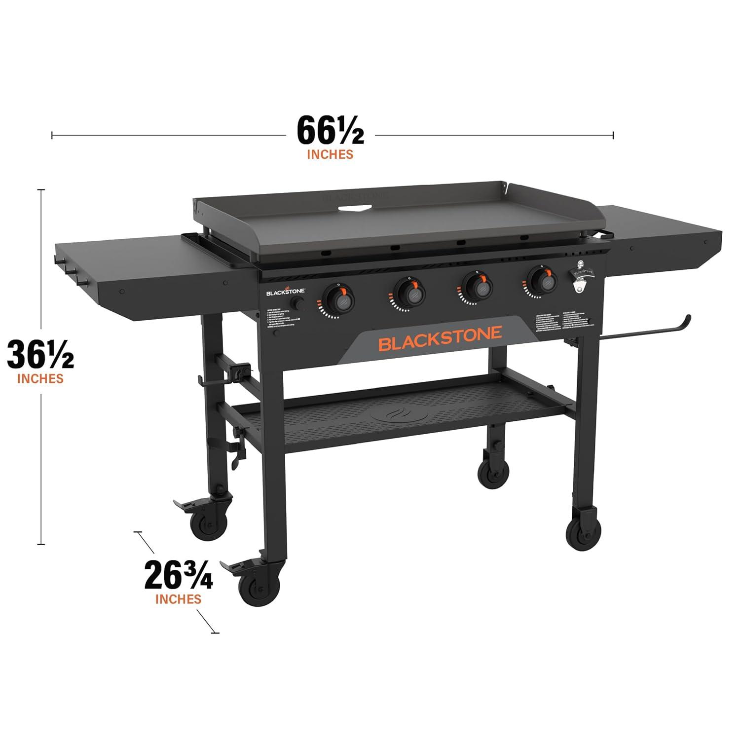 Blackstone 4-Burner 28" Flat-Top Griddle Grill with Side Shelf Cutting Board