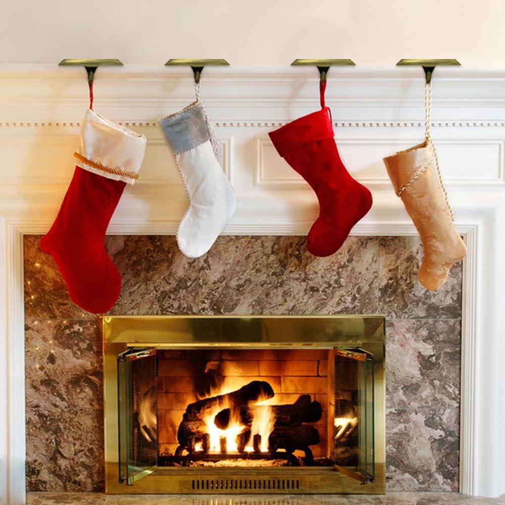 Season 4 Sparkles 4 Pieces Snowflake Stocking Holder Metal for Hanging Stockings