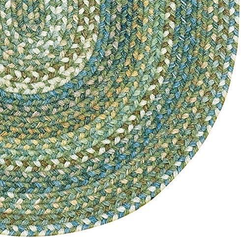 "Capel Rugs American Heritage 36" x 5' Oval Braided Area Rug in Sage - Traditional & Casual Living Room Rug"