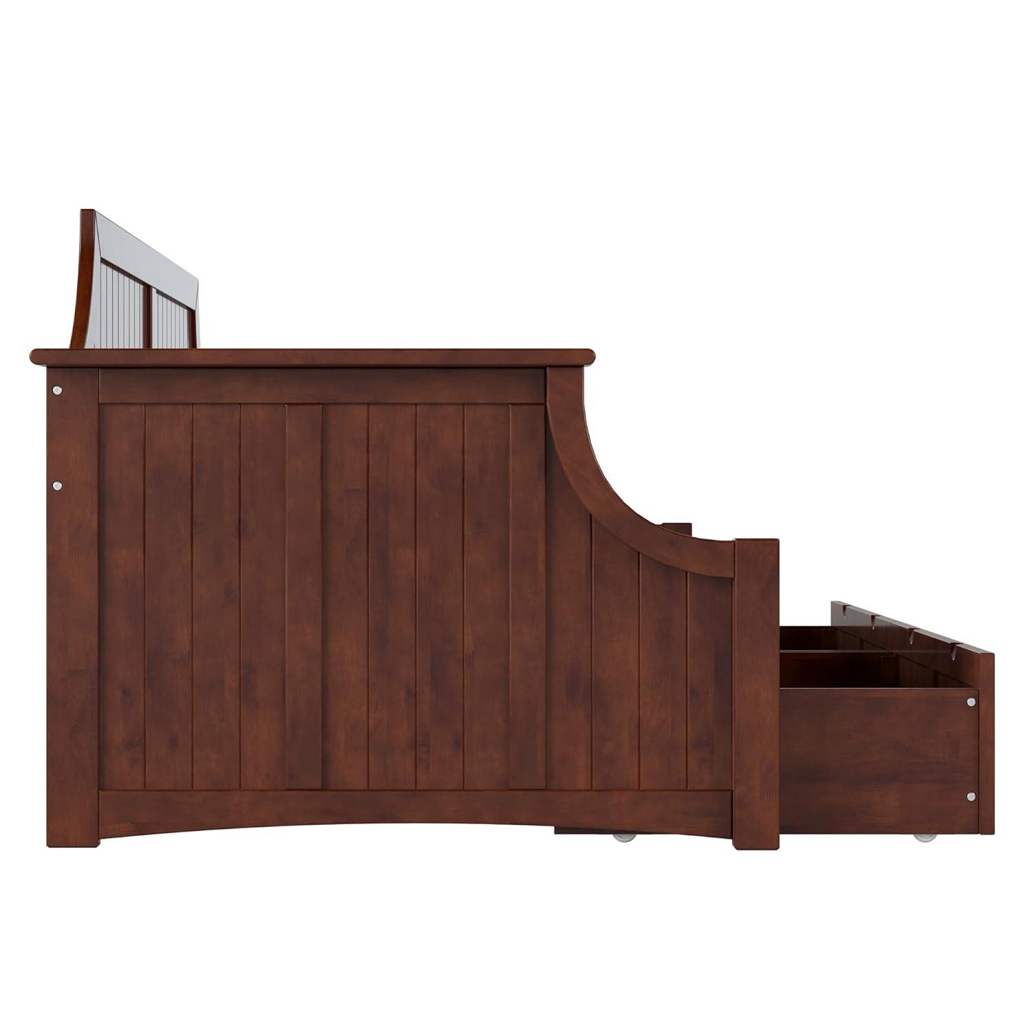 AFI Cambridge Wood Twin Size Daybed Frame with 2 Storage Drawers, Light Toffee