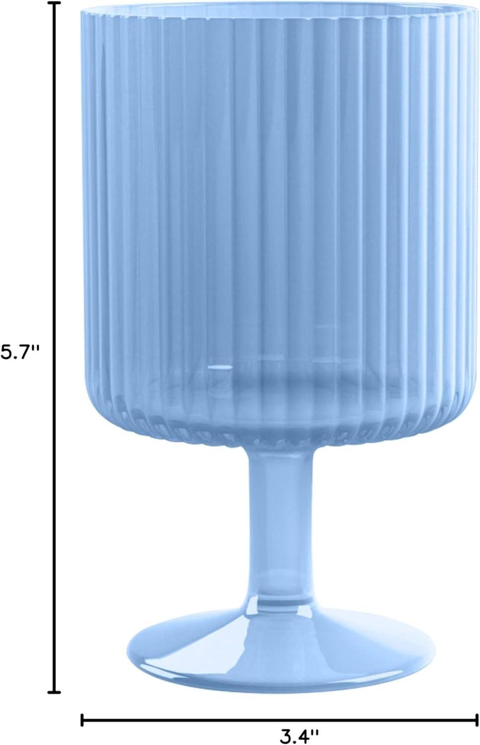 Blue Polypropylene Shatterproof Stacking Goblet Set of 6