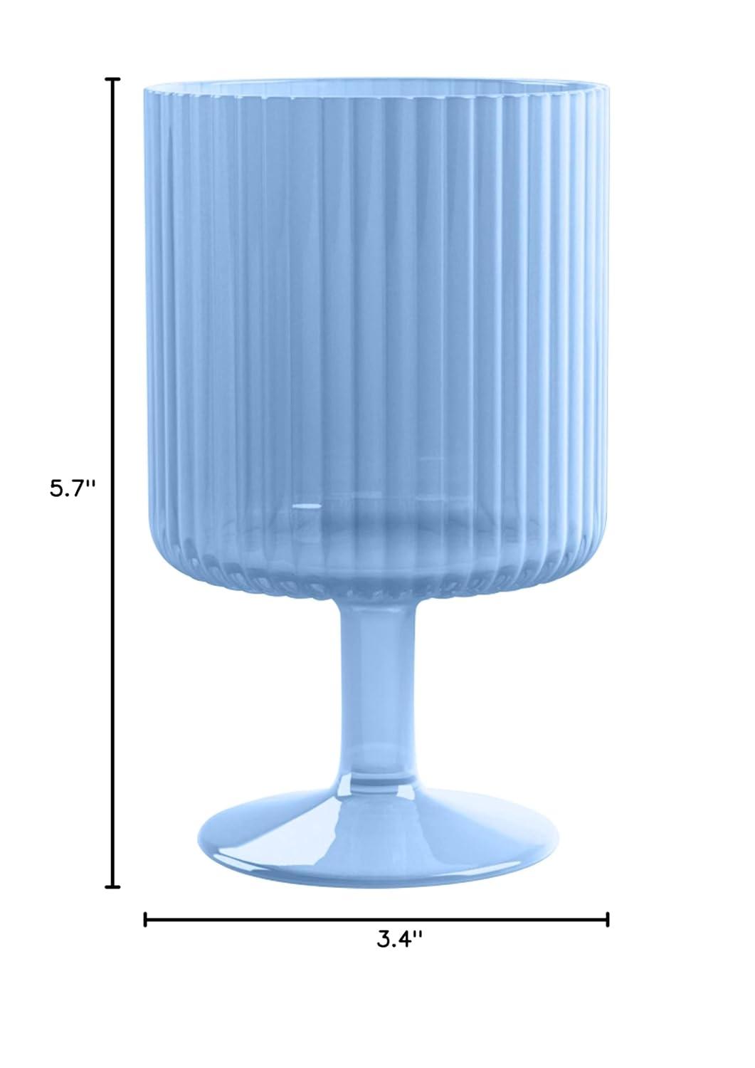 Blue Polypropylene Shatterproof Stacking Goblet Set of 6